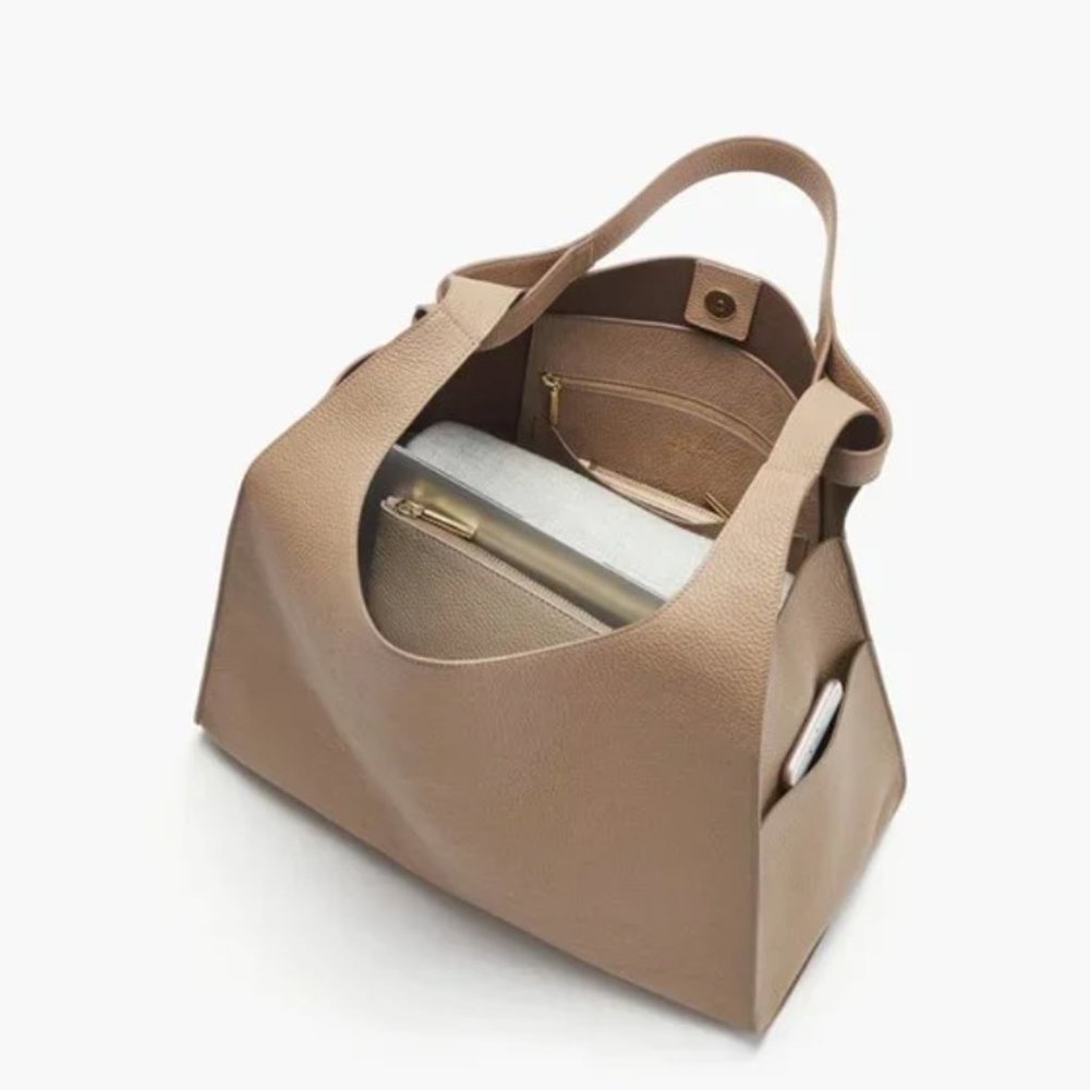 NWT Cuyana Oversized Double Loop Bag in Cappucino - Picture 15 of 17